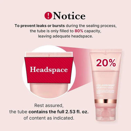 Gesichts-Nachtmaske, Collagen-Wickelmaske, natürliche Inhaltsstoffe, straffende Elastizität und Feuchtigkeit, Anti-Falten, für die Hautpflege