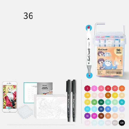 Juego de rotuladores artísticos oleosos de 24 a 60 colores para dibujar, dibujar, dibujar, grafiti, manga, material de arte escolar.