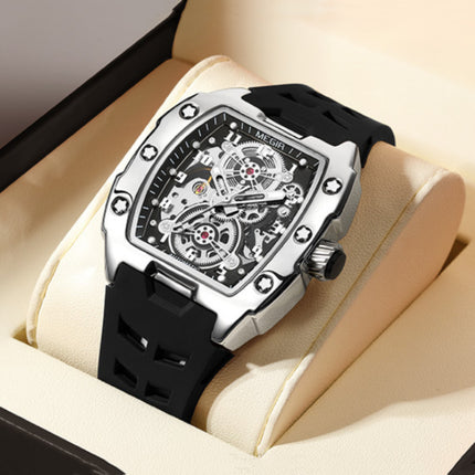 Men’s Barrel-Shaped Waterproof Mechanical Watch