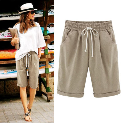Women’s Summer Five-Point Cotton Blend Pants