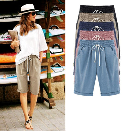 Women’s Summer Five-Point Cotton Blend Pants