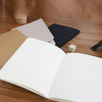 5 Stück A5 B5 A4 Notizbuch, 36 Blatt/72 Seiten/Buch, Kraftpapier und schwarzer Einband, Büro-Lernnotizen-Zubehör QP-09