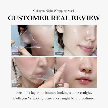 Gesichts-Nachtmaske, Collagen-Wickelmaske, natürliche Inhaltsstoffe, straffende Elastizität und Feuchtigkeit, Anti-Falten, für die Hautpflege