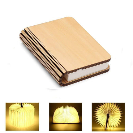 USB Rechargeable Wooden Book Light