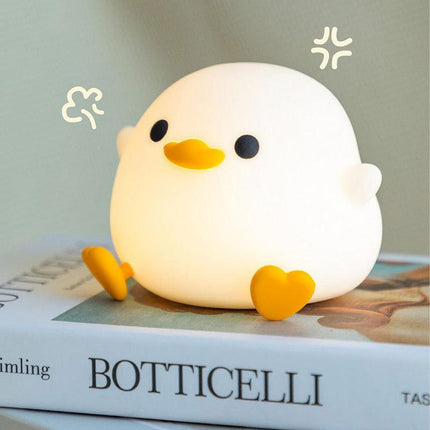 Doudou Duck Silicone Alarm Lampe ambiant Light Bedroom Bedside Lampe USB Charge avec Light Night Sleeping
