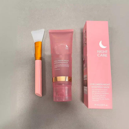 Gesichts-Nachtmaske, Collagen-Wickelmaske, natürliche Inhaltsstoffe, straffende Elastizität und Feuchtigkeit, Anti-Falten, für die Hautpflege