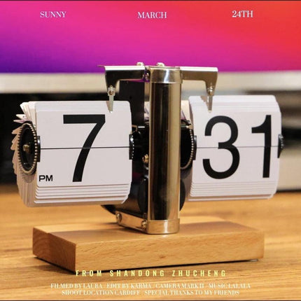 Flip Clock Vintage Desk Clocks Retro Flip Down Clocks - Corloge interne alimentée en batte