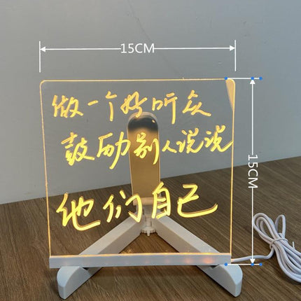 Acrylique DIY Note Board LED Night Light Creative Message Board Lampe de vacances avec 7pens USB LED Lampe de bureau Remarque Daily Moment Painting Lampe