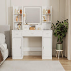 White Smart Mirror Dressing Table with Storage & Drawers
