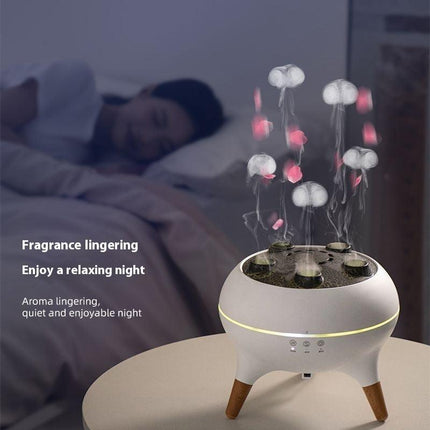 Méduse multi-pulvérisation Encens fumeur ménage lourde brouillard lumières colorées de flamme de bureau humidificateur avec télécommande