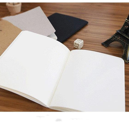 5 Stück A5 B5 A4 Notizbuch, 36 Blatt/72 Seiten/Buch, Kraftpapier und schwarzer Einband, Büro-Lernnotizen-Zubehör QP-09