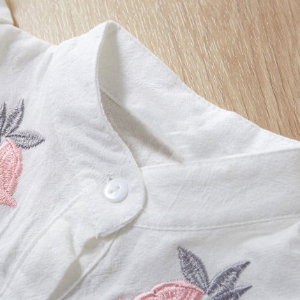 Korean Embroidered Top & Shorts Set for Girls