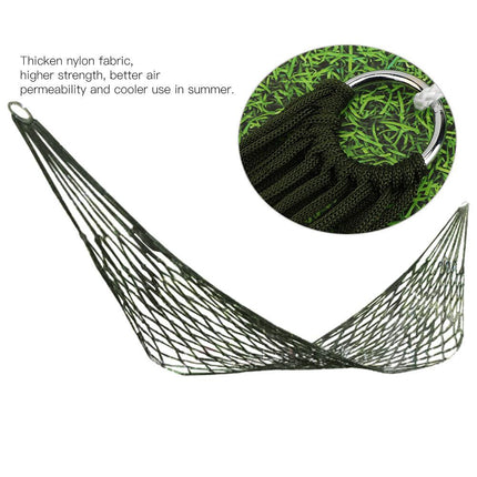 Single Person Nylon Mesh Hammock with Ropes