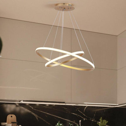 Aluminium moderne + lustre en silicone - monochrome, tri-couleur ou lumière infiniment dimmable, disponible en or, noir et blanc | Cut2krani