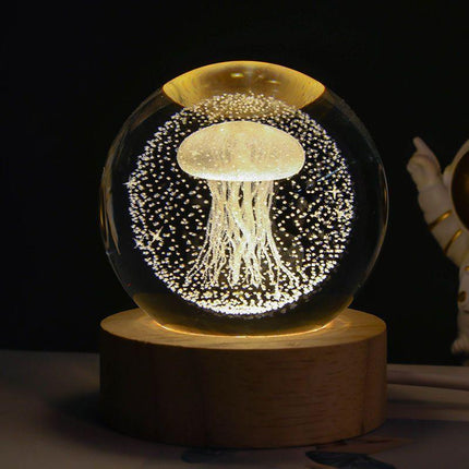Lumineux ciel étoilé et planètes Moon Moon Crystal Ball Small Night lampe Projecteur Ambient Light Creative Gift Nouveau étrange cadeau