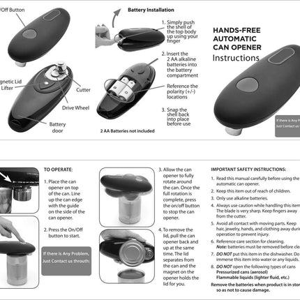 Automatic Electric Can Opener
