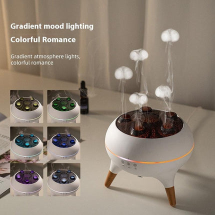Méduse multi-pulvérisation Encens fumeur ménage lourde brouillard lumières colorées de flamme de bureau humidificateur avec télécommande