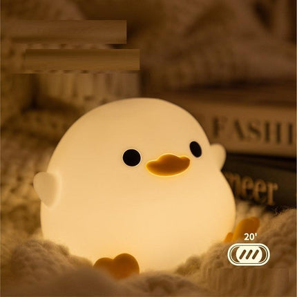 Doudou Duck Silicone Alarm Lampe ambiant Light Bedroom Bedside Lampe USB Charge avec Light Night Sleeping