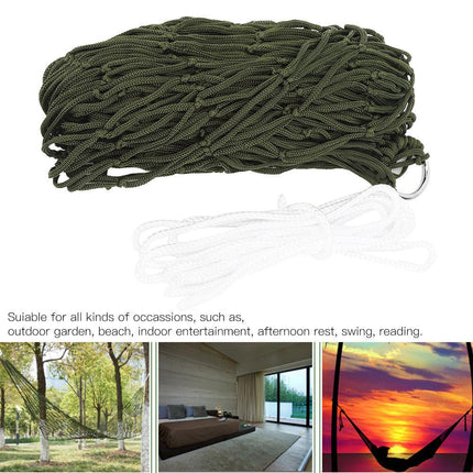Single Person Nylon Mesh Hammock with Ropes