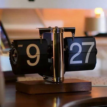 Flip Clock Vintage Desk Clocks Retro Flip Down Clocks - Corloge interne alimentée en batte